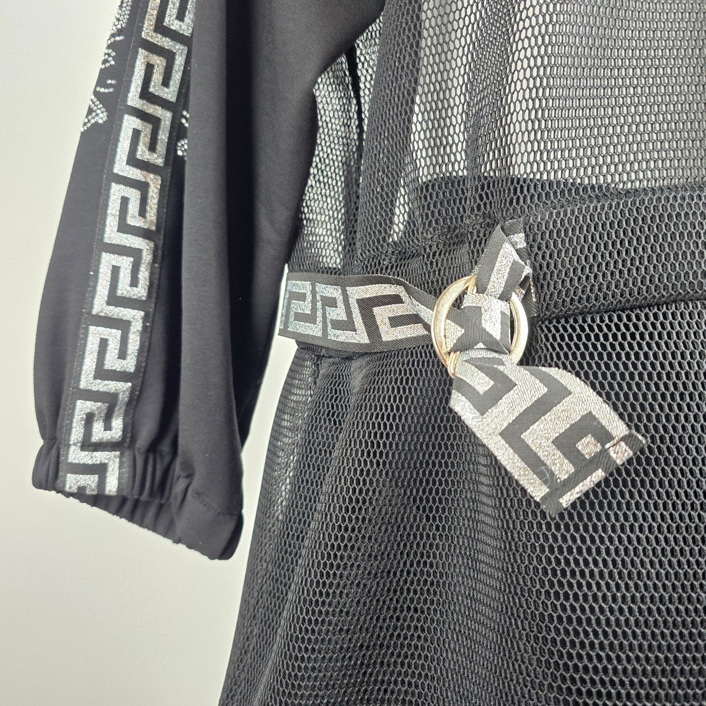 Jane & John Black Netted Zip Up Jacket Size L