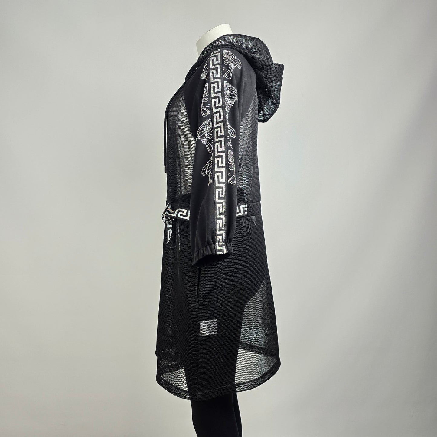 Jane & John Black Netted Zip Up Jacket Size L