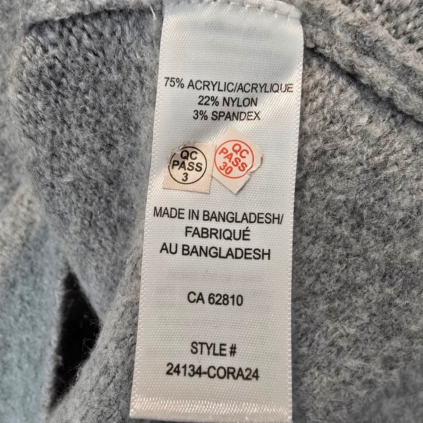 Grey Knit Button Up Cardigan Size M/L