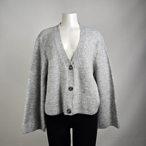 Grey Knit Button Up Cardigan Size M/L