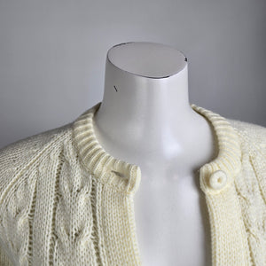 Vintage Sweet & Sassy Cream Knit Button Up Cardigan Size S/M