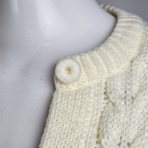 Vintage Sweet & Sassy Cream Knit Button Up Cardigan Size S/M