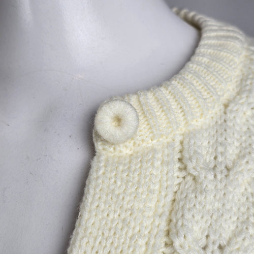 Vintage Sweet & Sassy Cream Knit Button Up Cardigan Size S/M