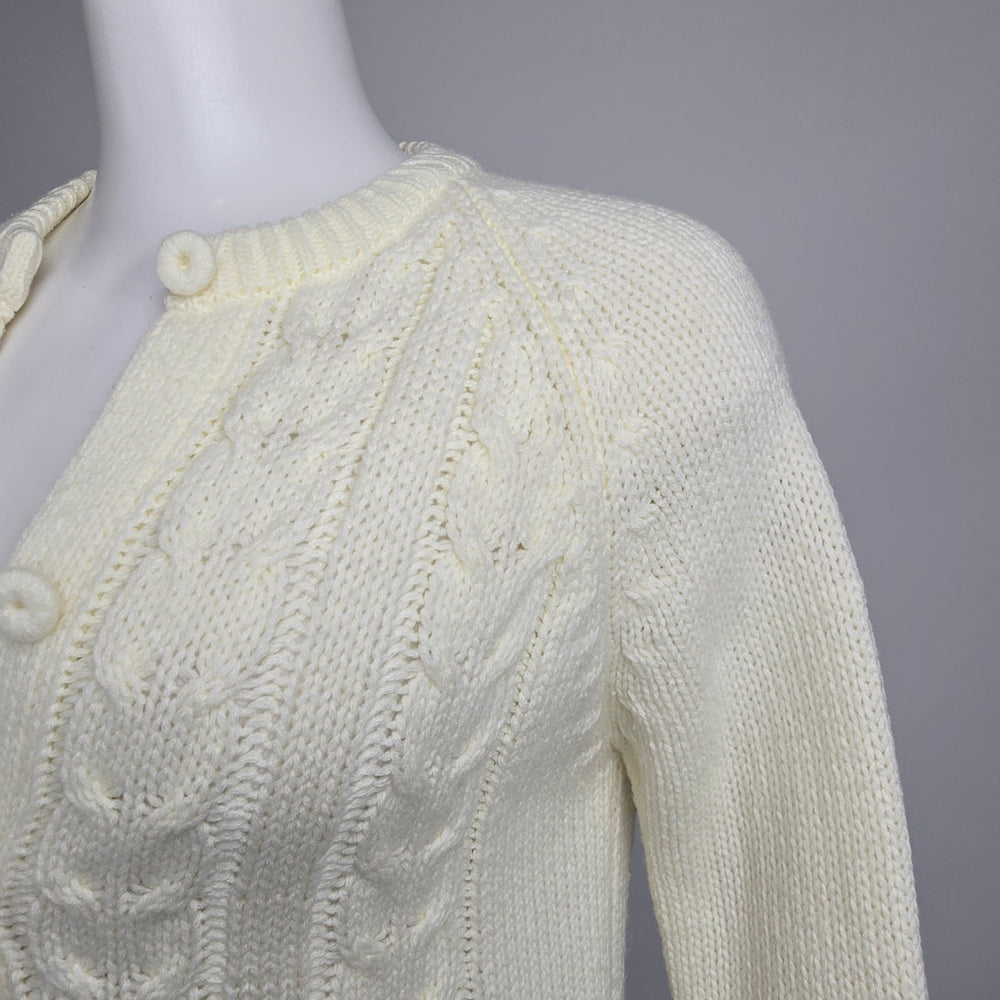 Vintage Sweet & Sassy Cream Knit Button Up Cardigan Size S/M