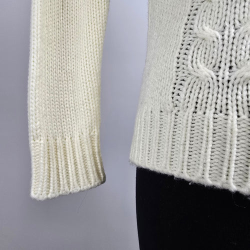 Vintage Sweet & Sassy Cream Knit Button Up Cardigan Size S/M
