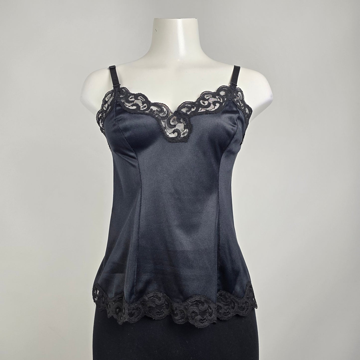 Vintage Black Lace Lingerie Top Size S