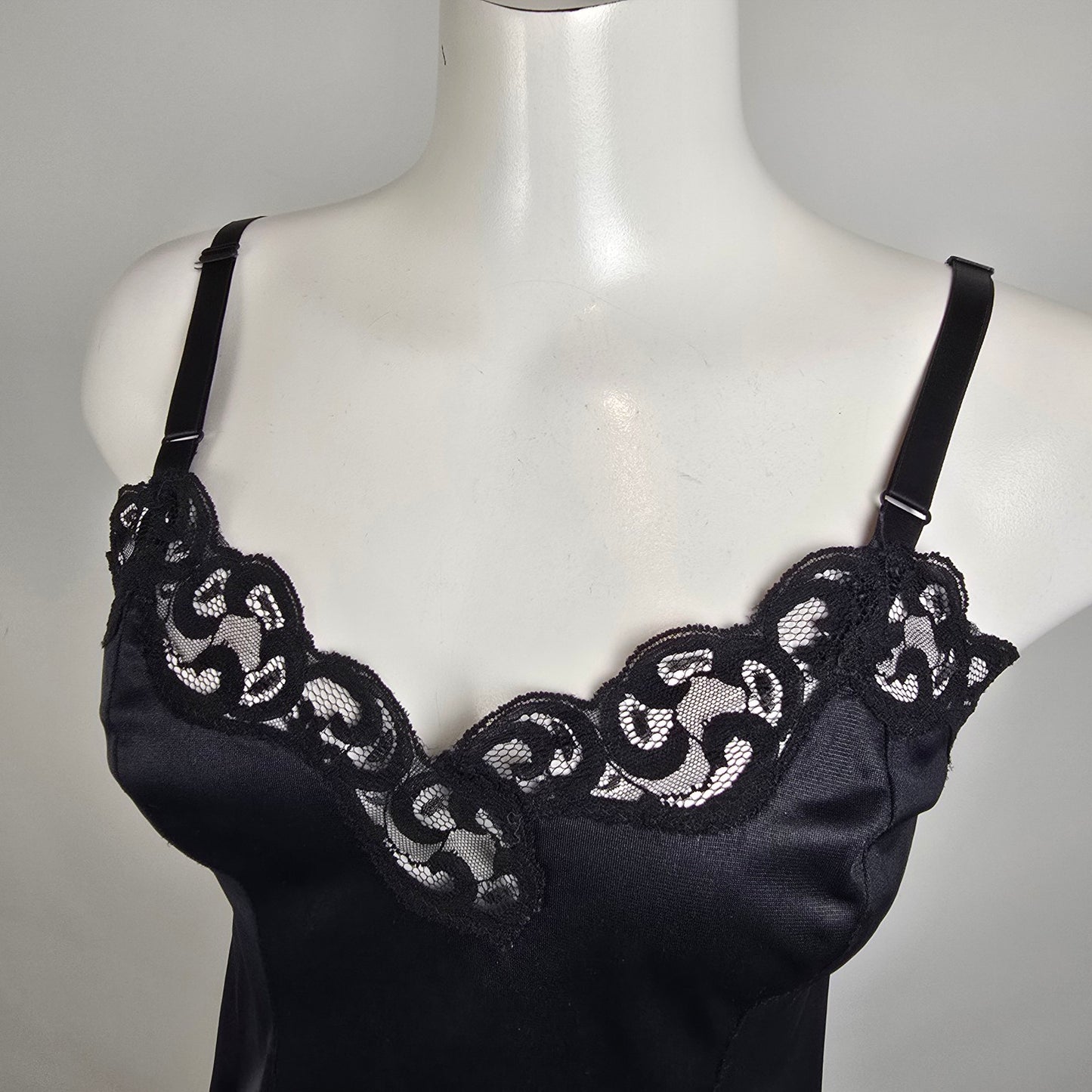 Vintage Black Lace Lingerie Top Size S