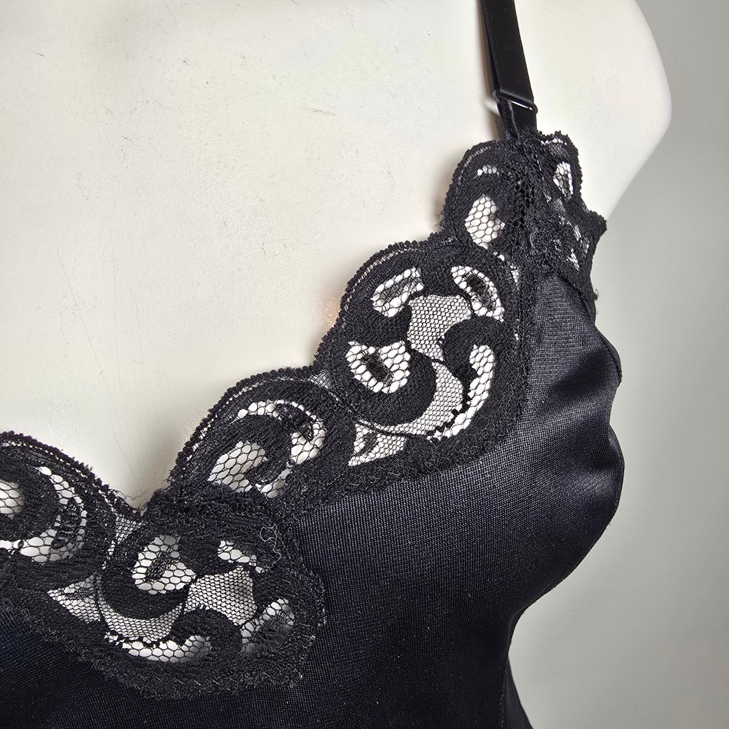 Vintage Black Lace Lingerie Top Size S
