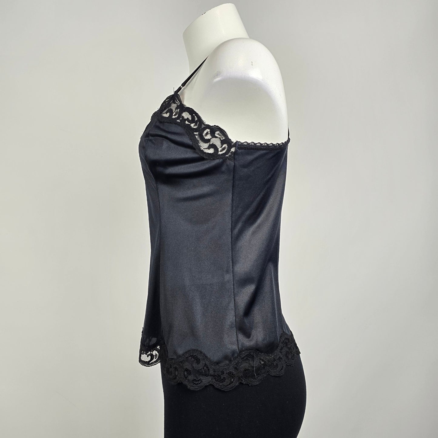 Vintage Black Lace Lingerie Top Size S