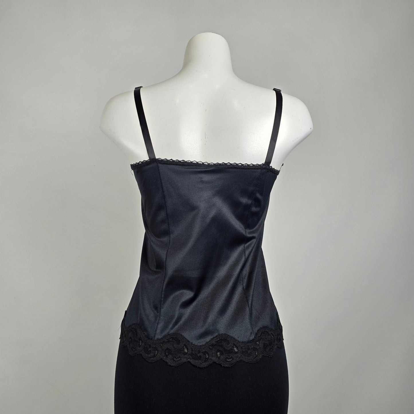 Vintage Black Lace Lingerie Top Size S