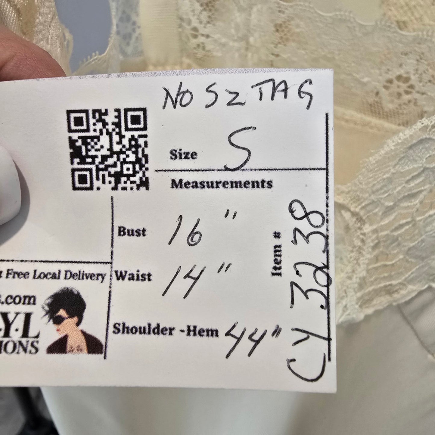 Vintage Cream Full Slip Dress Size S