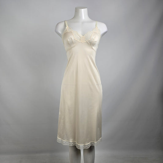 Vintage Cream Full Slip Dress Size S