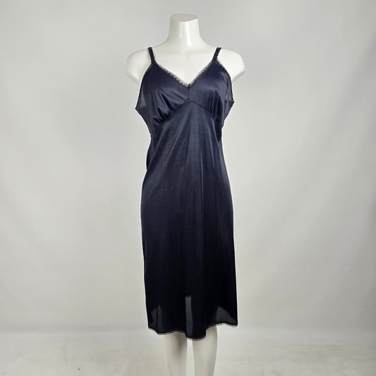 Vintage Black Full Slip Dress Size M
