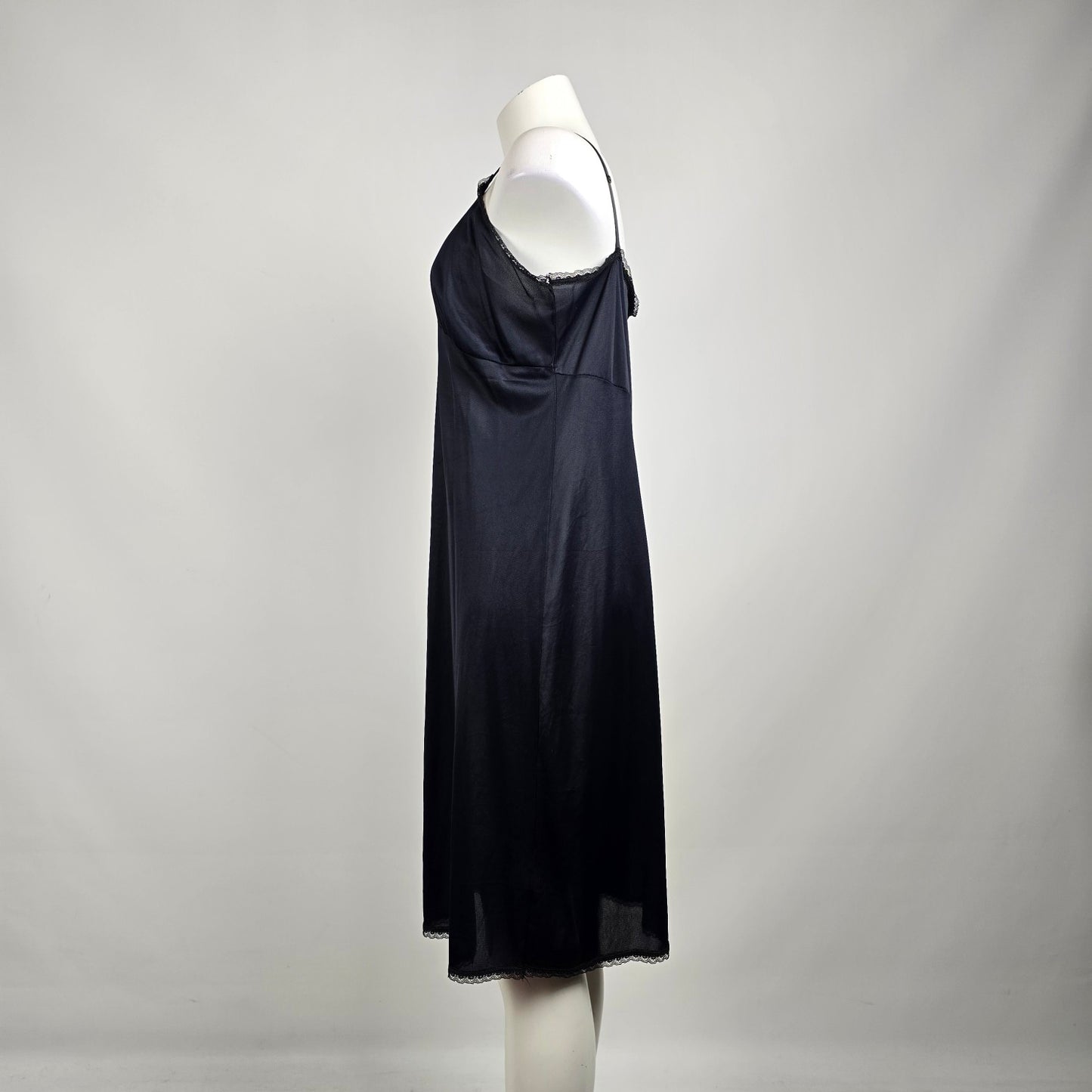 Vintage Black Full Slip Dress Size M