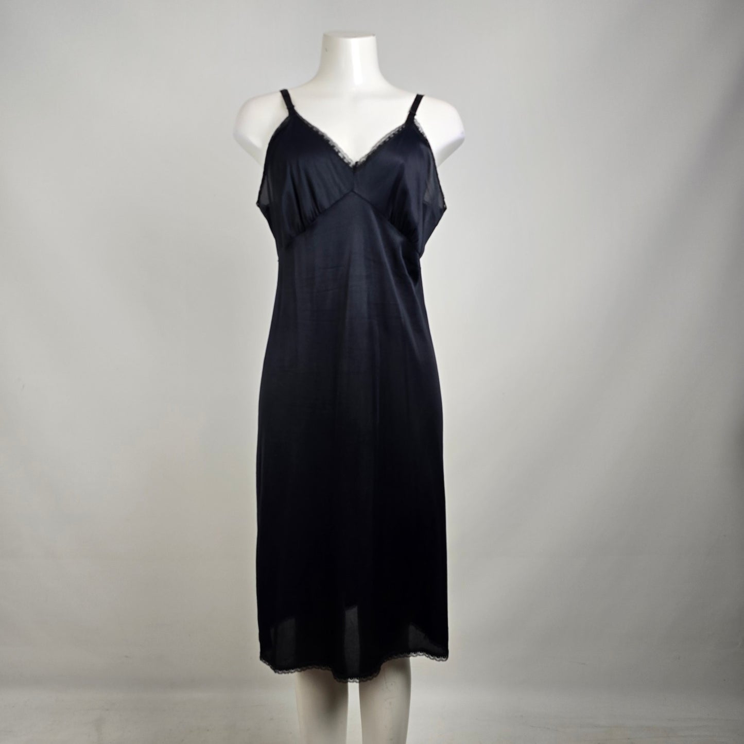 Vintage Black Full Slip Dress Size M