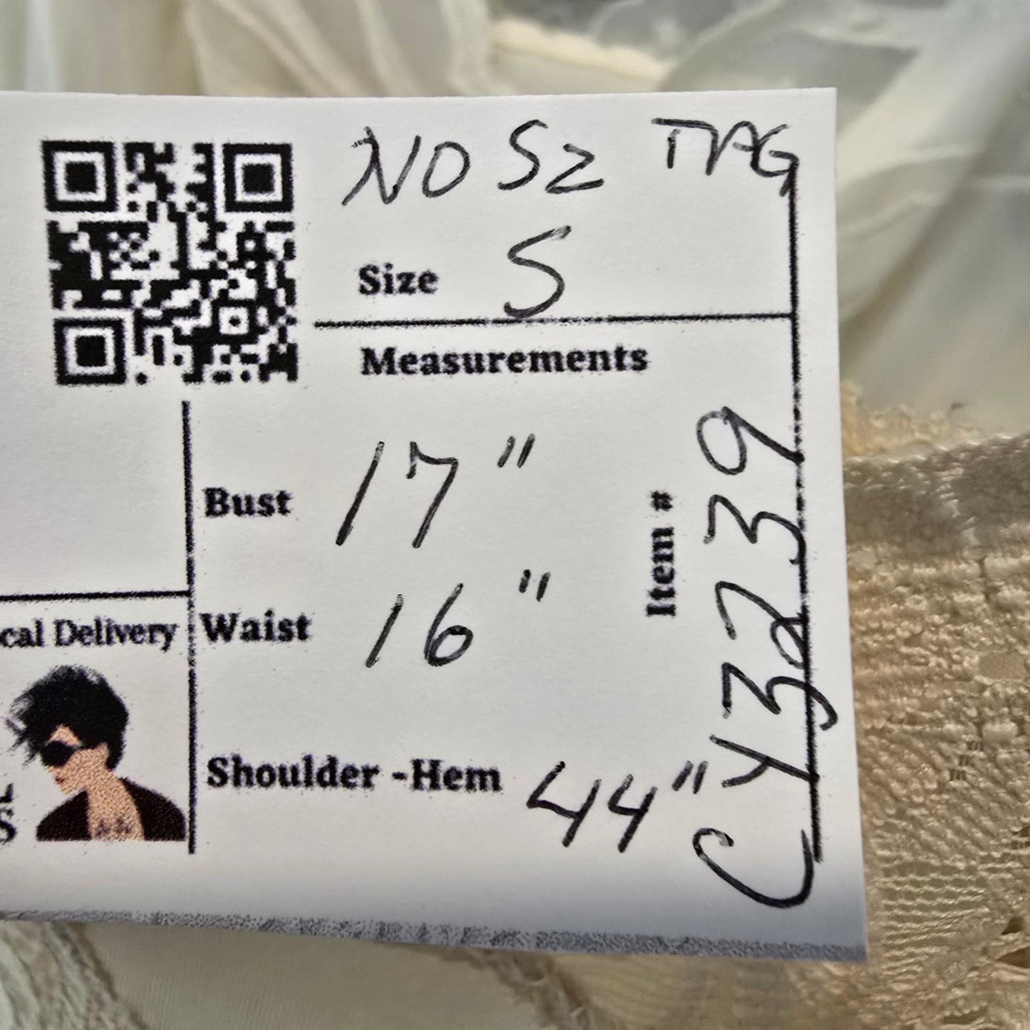 Vintage Beige Lace Full Slip Dress Size S