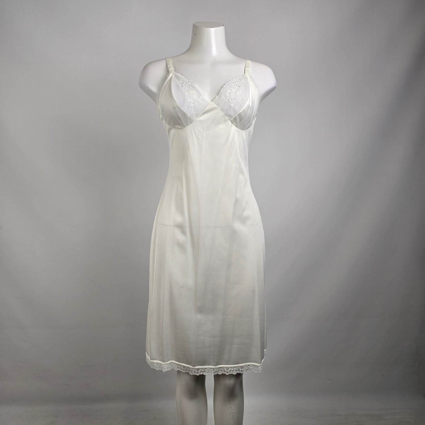 Vintage White Full Slip Dress Size M