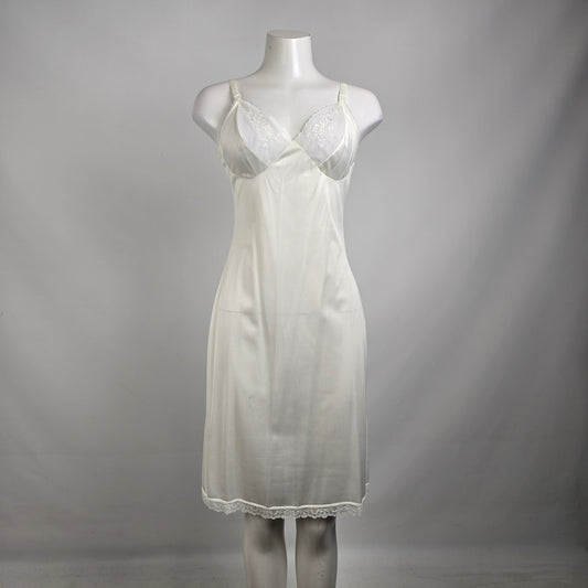 Vintage White Full Slip Dress Size M