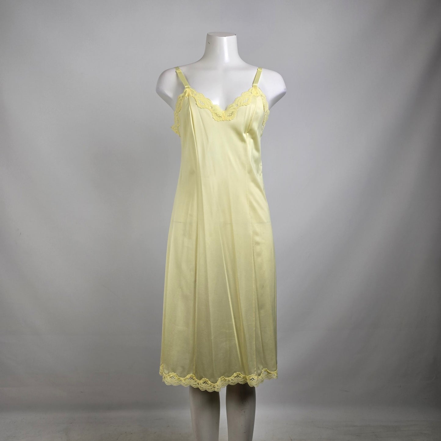 Vintage Yellow Full Slip Dress Size M