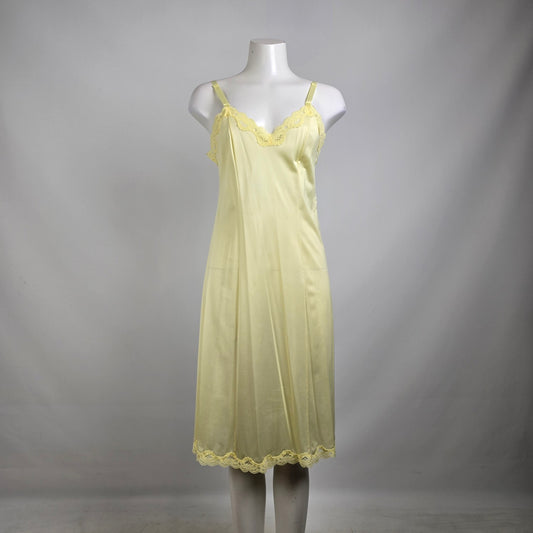 Vintage Yellow Full Slip Dress Size M