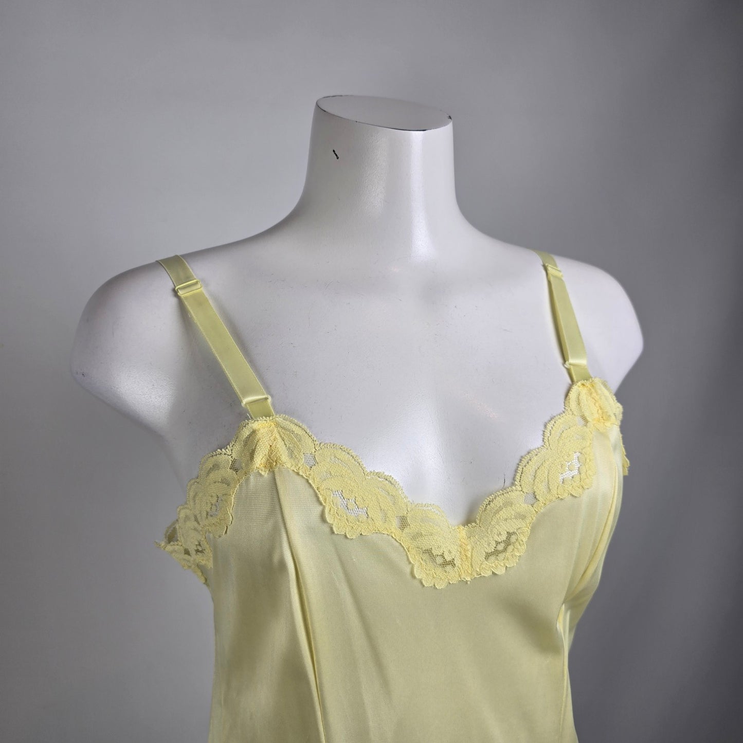 Vintage Yellow Full Slip Dress Size M
