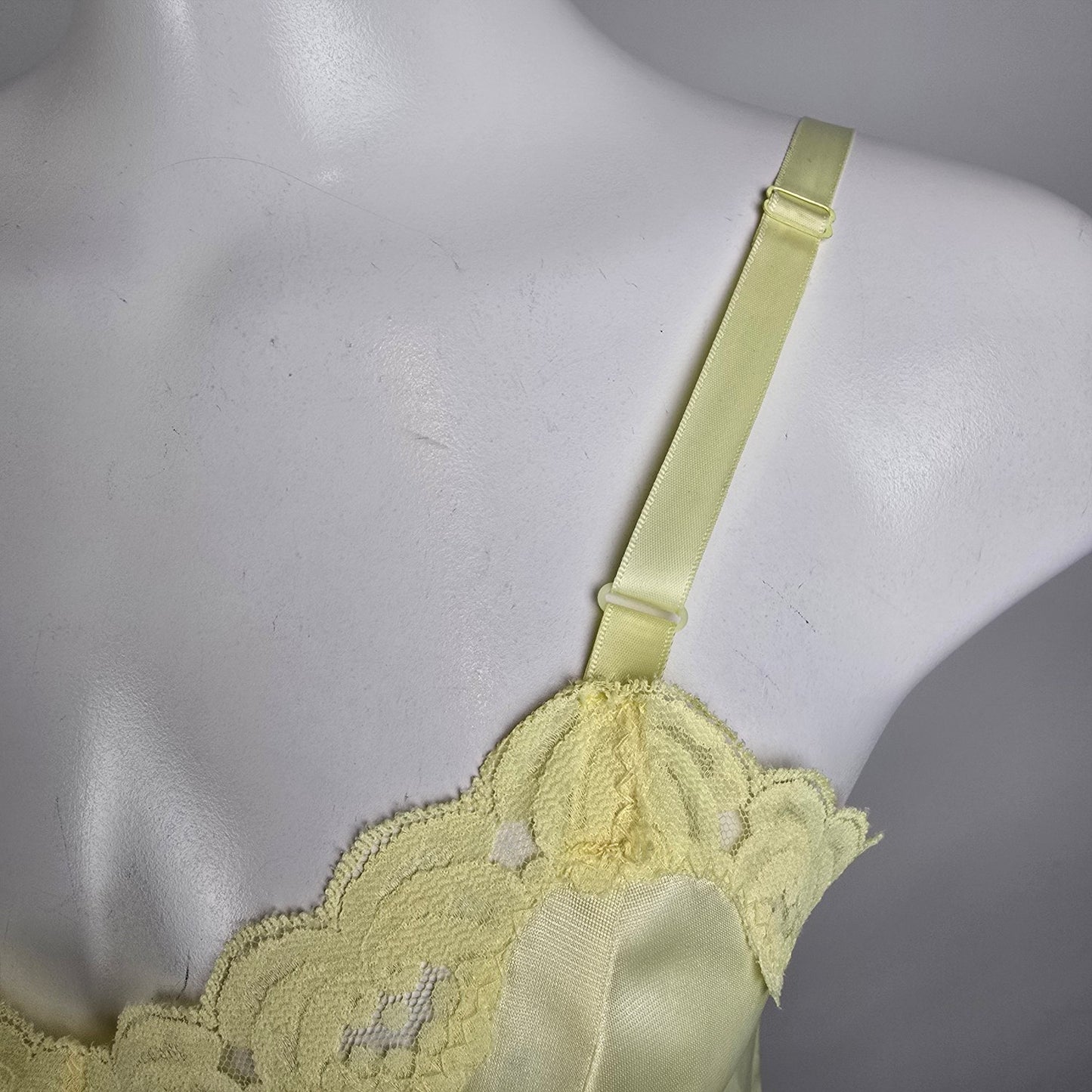 Vintage Yellow Full Slip Dress Size M