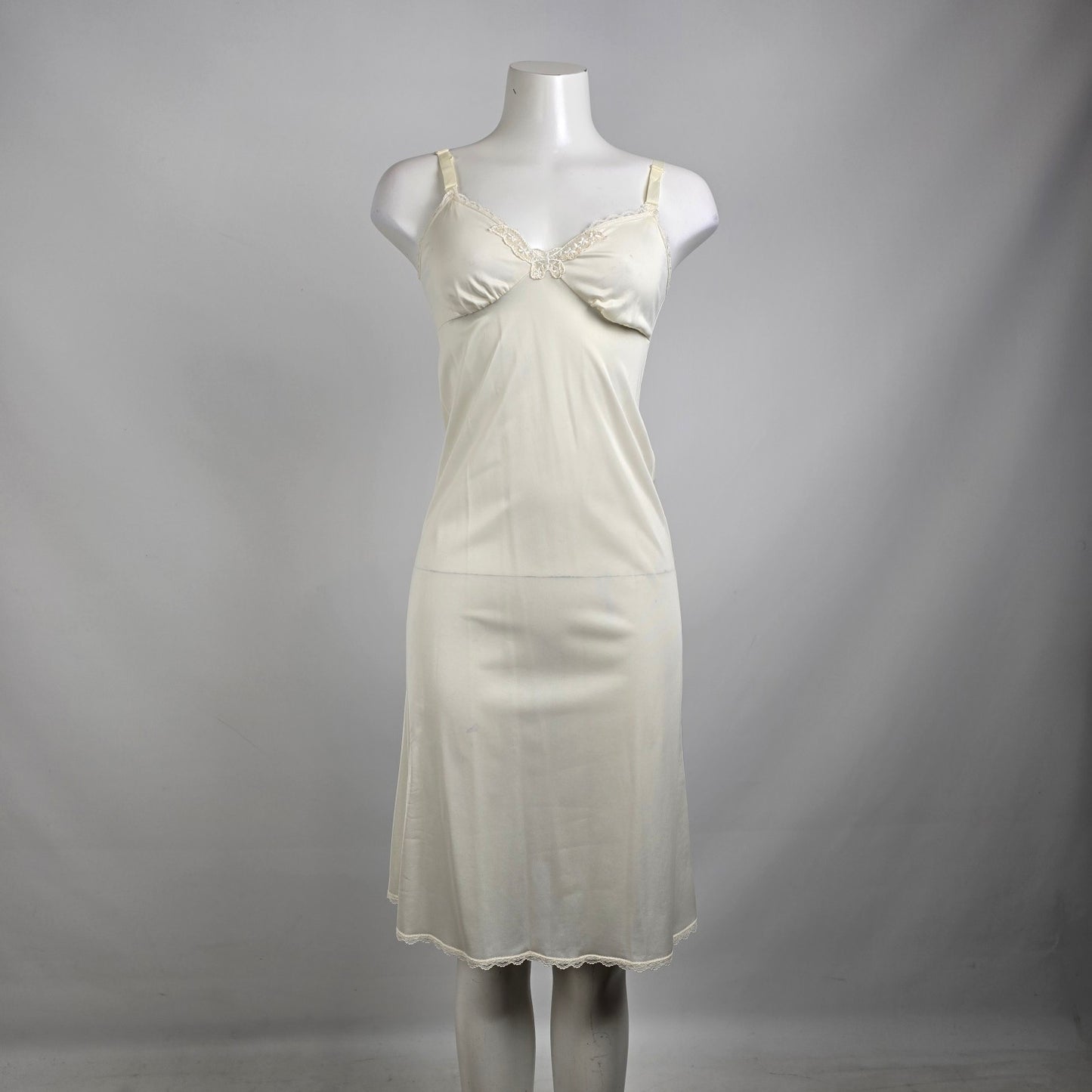 Vintage Cream Full Slip Dress Size S