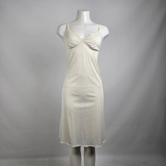 Vintage Cream Full Slip Dress Size S