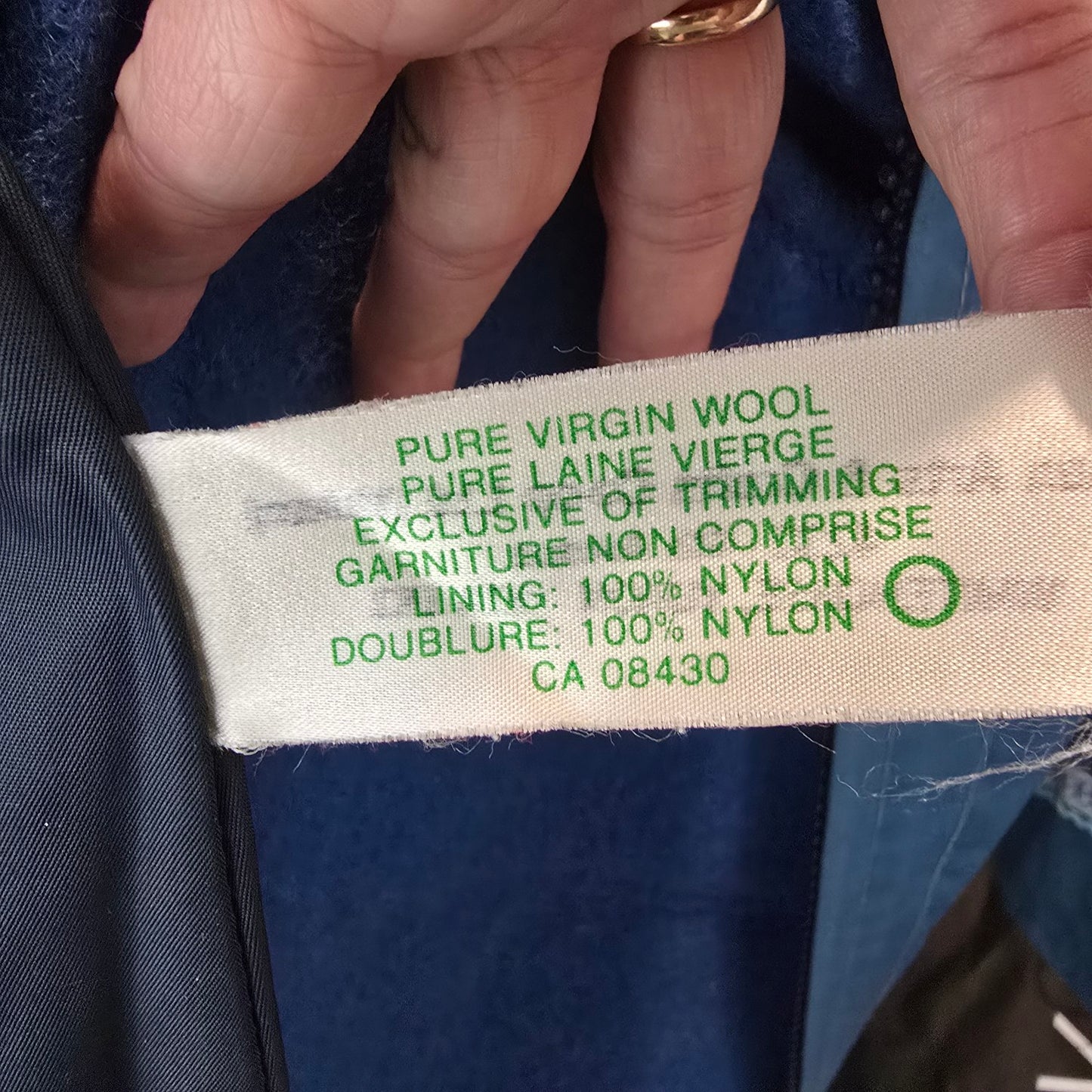 Vintage Inuit Yukon Parks Blue Wool Fur Trimmed Parka Size 10