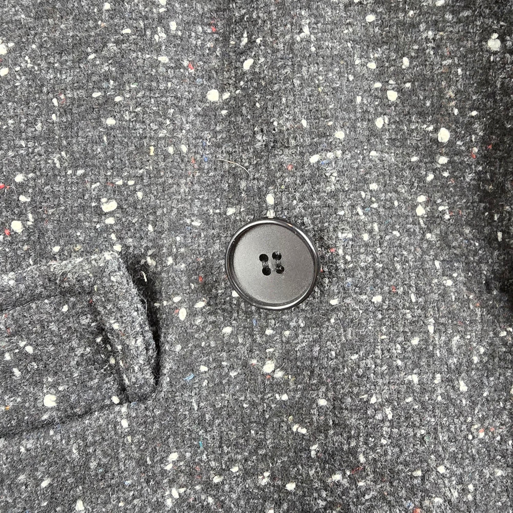 Vintage 80s Jonathan Christopher Black Speckled Wool Coat Size M