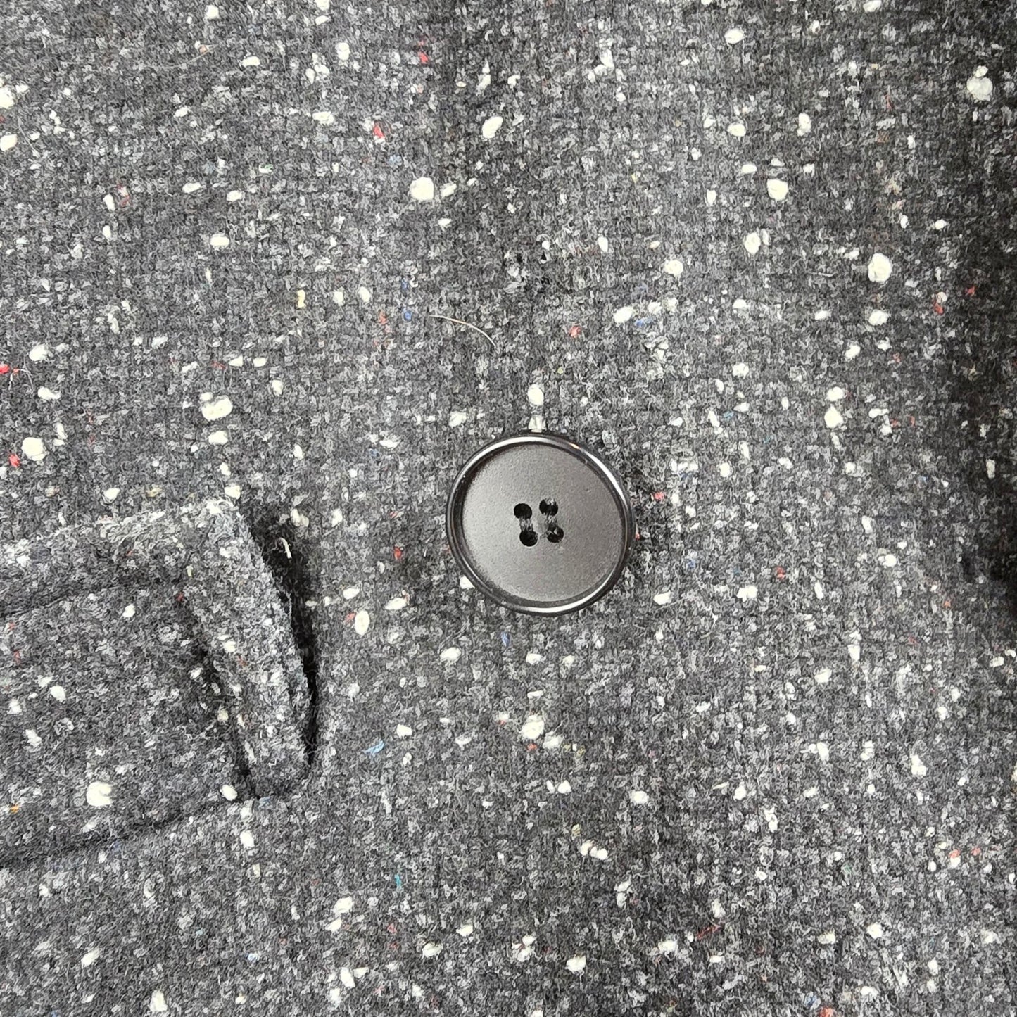 Vintage 80s Jonathan Christopher Black Speckled Wool Coat Size M