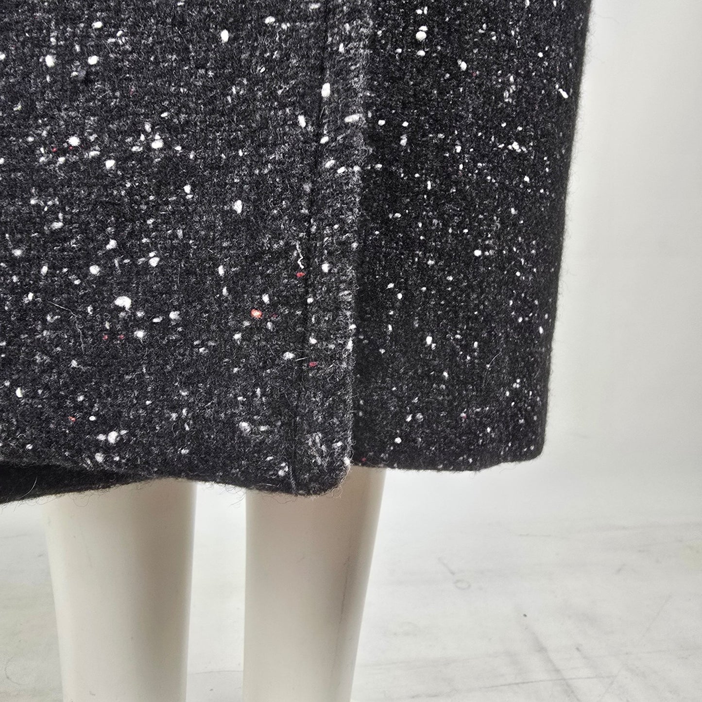 Vintage 80s Jonathan Christopher Black Speckled Wool Coat Size M