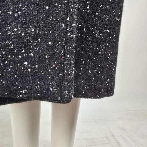 Vintage 80s Jonathan Christopher Black Speckled Wool Coat Size M