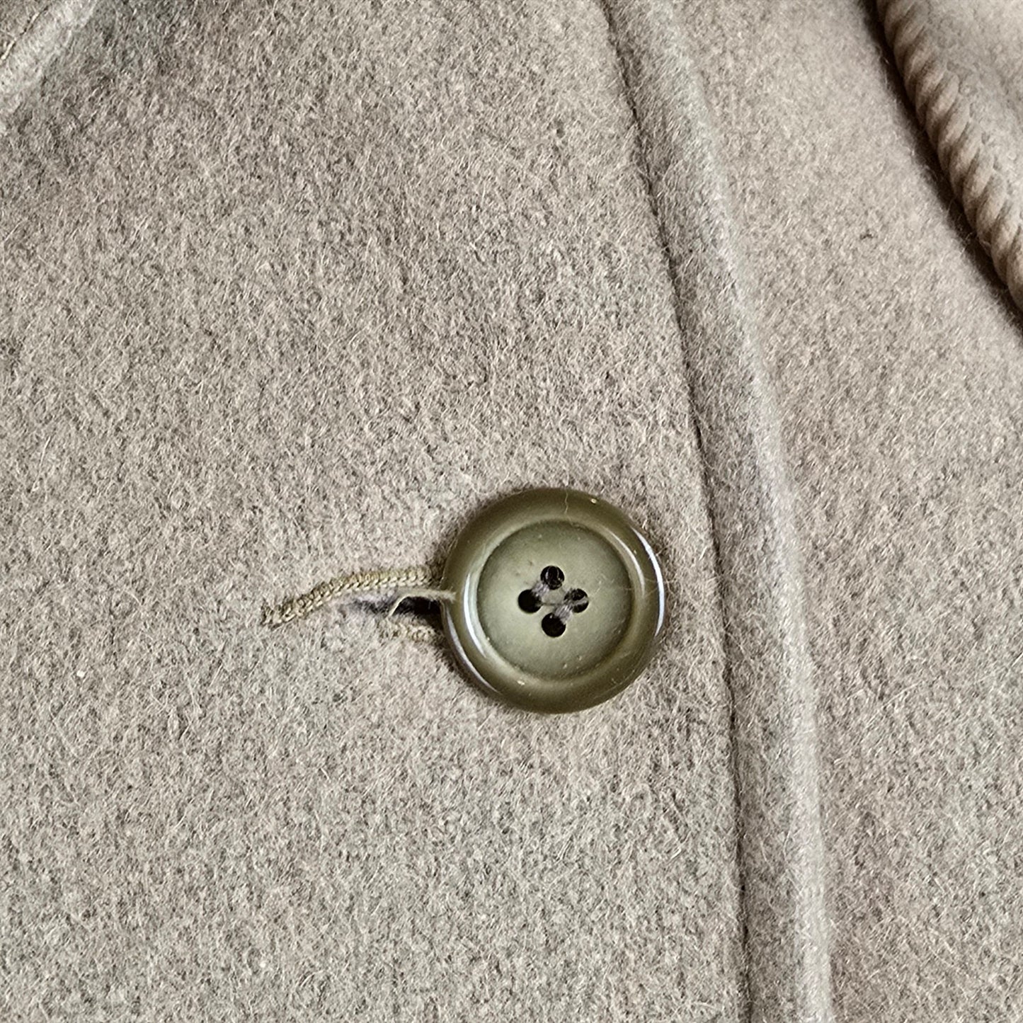 Vintage Camel Brown Wool Neck Tie Pea Coat Size S/M