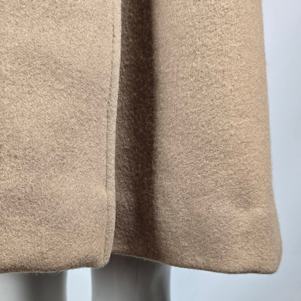 Vintage Camel Brown Wool Neck Tie Pea Coat Size S/M