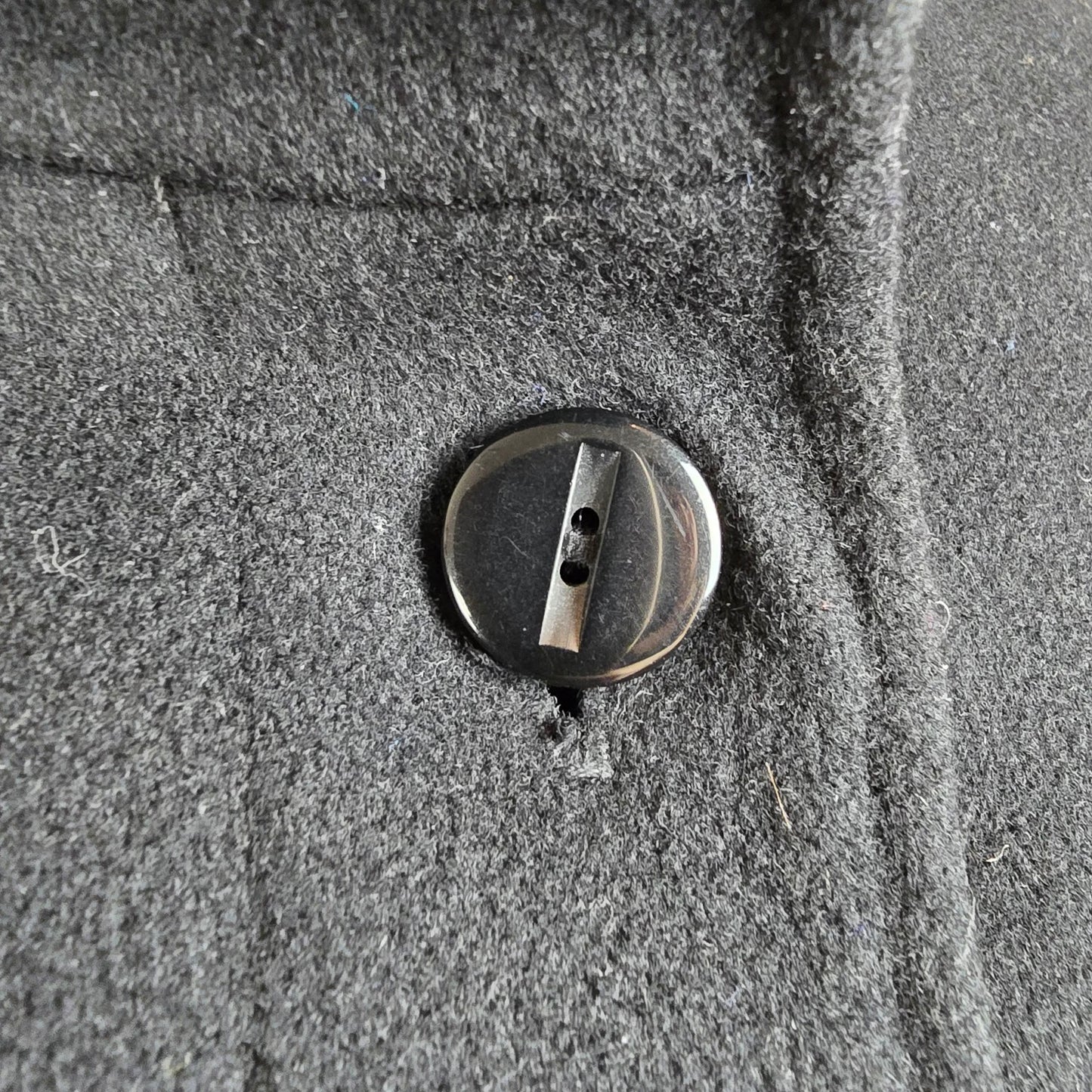 Vintage 80s Black & Grey Wool Suede Button Up Jacket Size XL