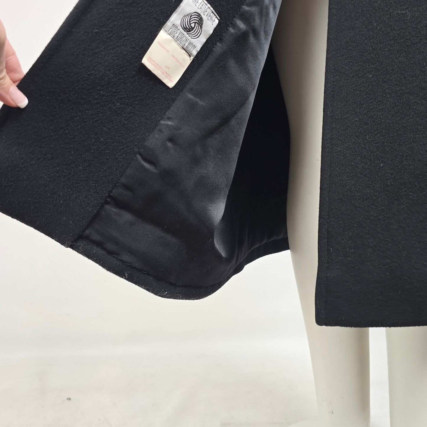 Vintage 80s Black & Grey Wool Suede Button Up Jacket Size XL