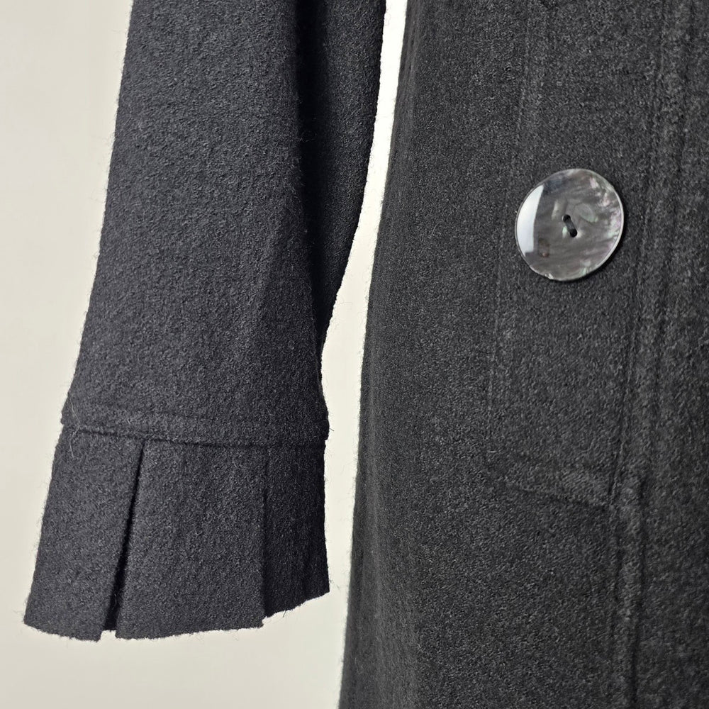 Renuar Black Ruffle Wool Button Up Jacket Size XXL