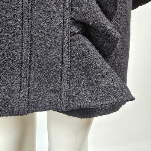 Renuar Black Ruffle Wool Button Up Jacket Size XXL