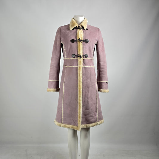 Vintage Knock the Mandoo Pink Faux Shearling Coat Size S