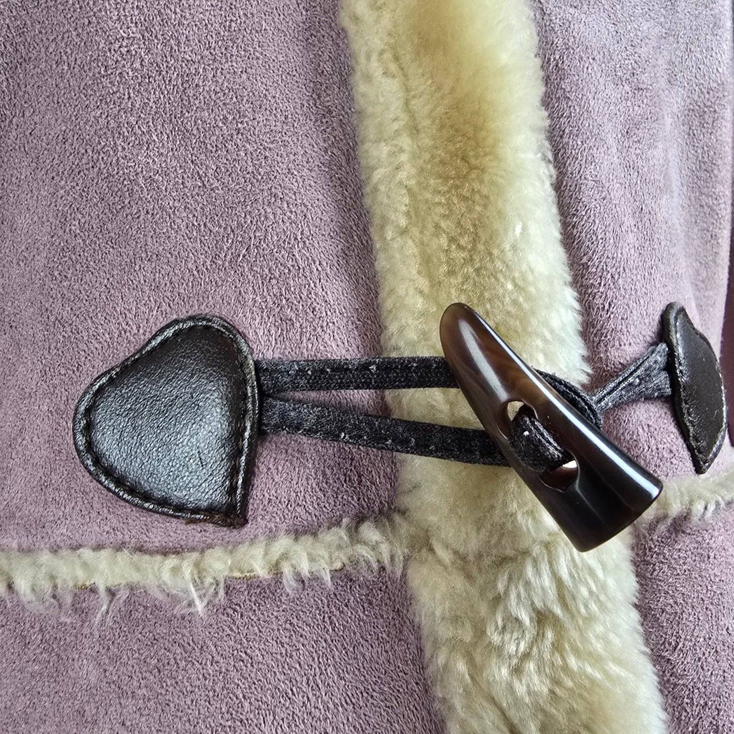 Vintage Knock the Mandoo Pink Faux Shearling Coat Size S