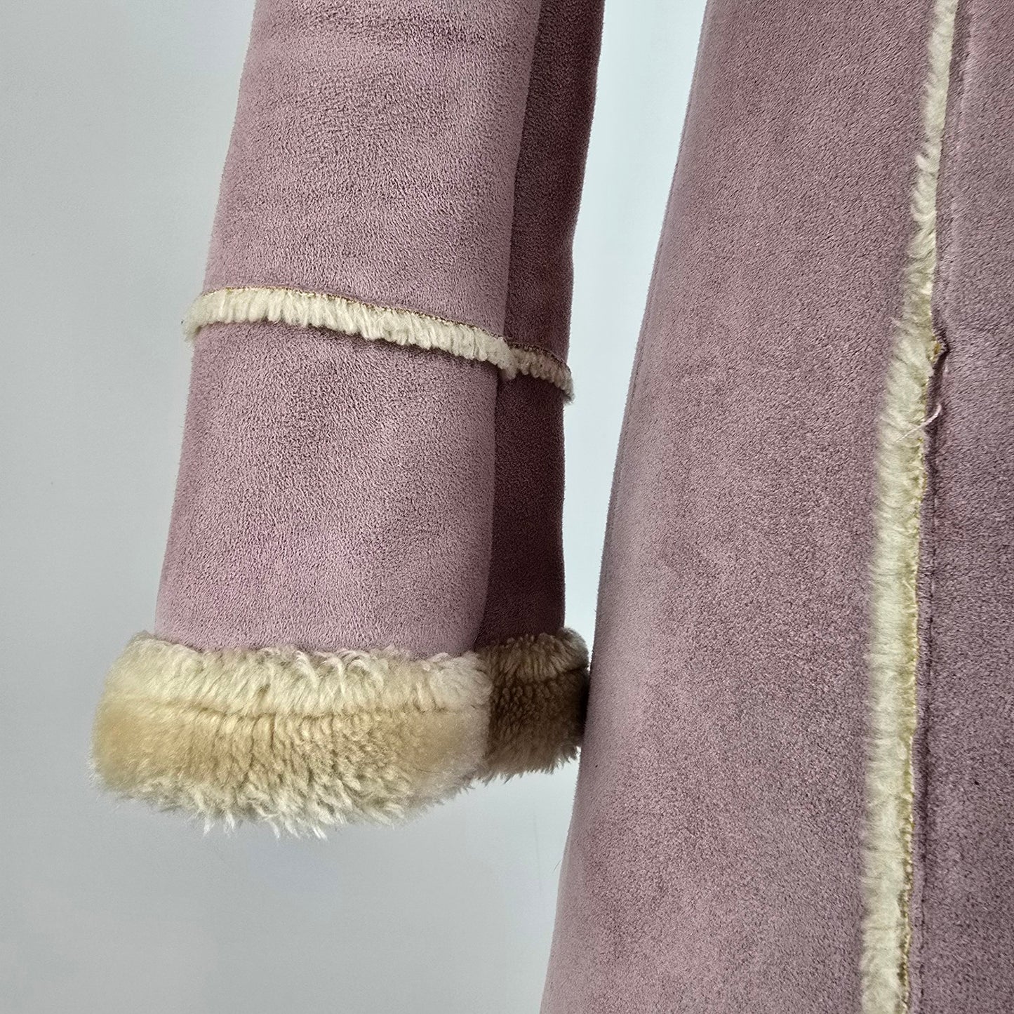 Vintage Knock the Mandoo Pink Faux Shearling Coat Size S