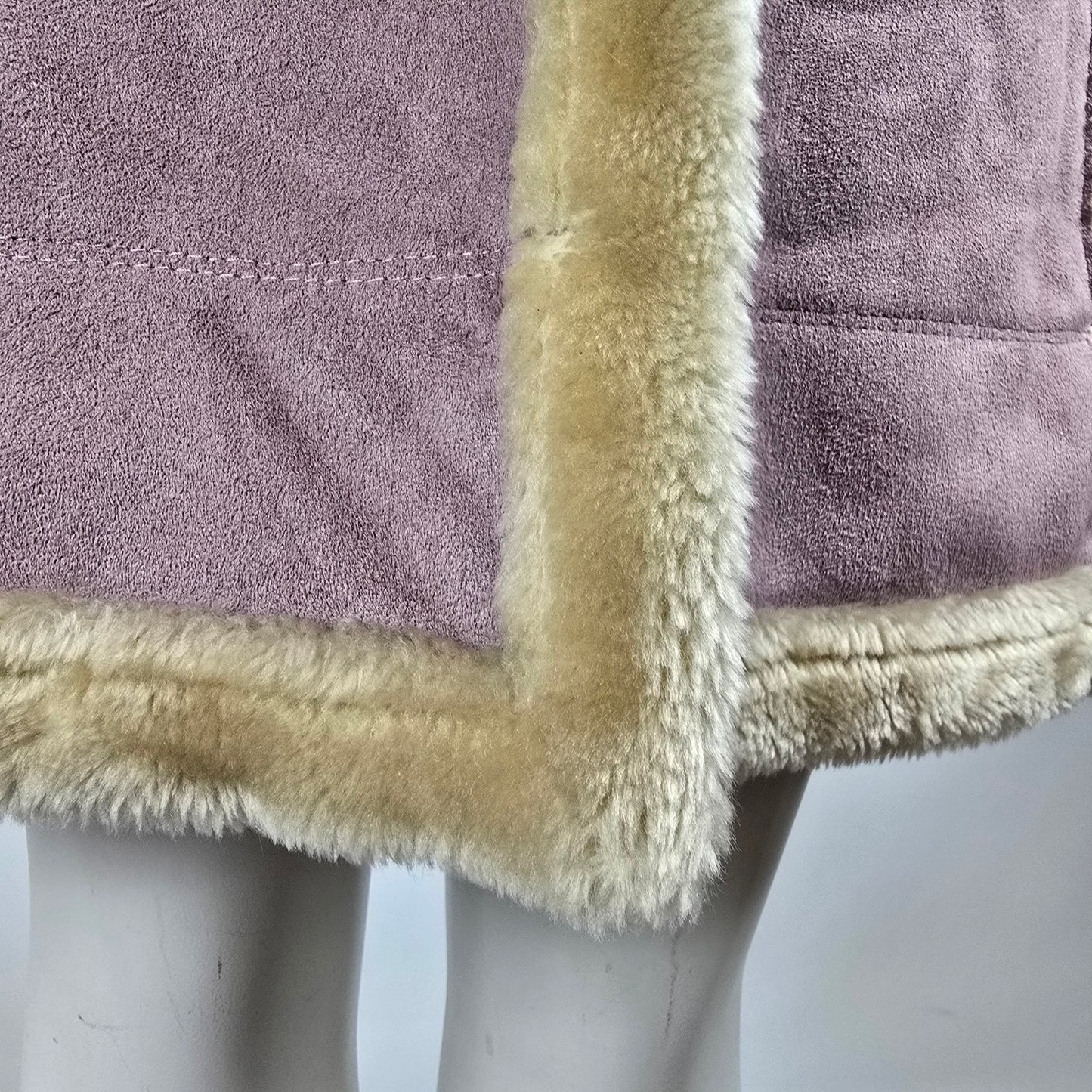 Vintage Knock the Mandoo Pink Faux Shearling Coat Size S