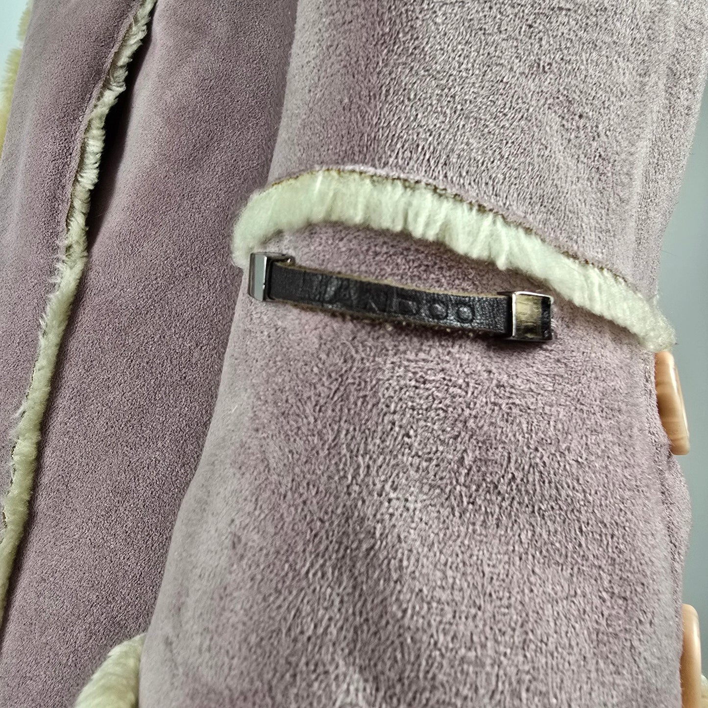 Vintage Knock the Mandoo Pink Faux Shearling Coat Size S