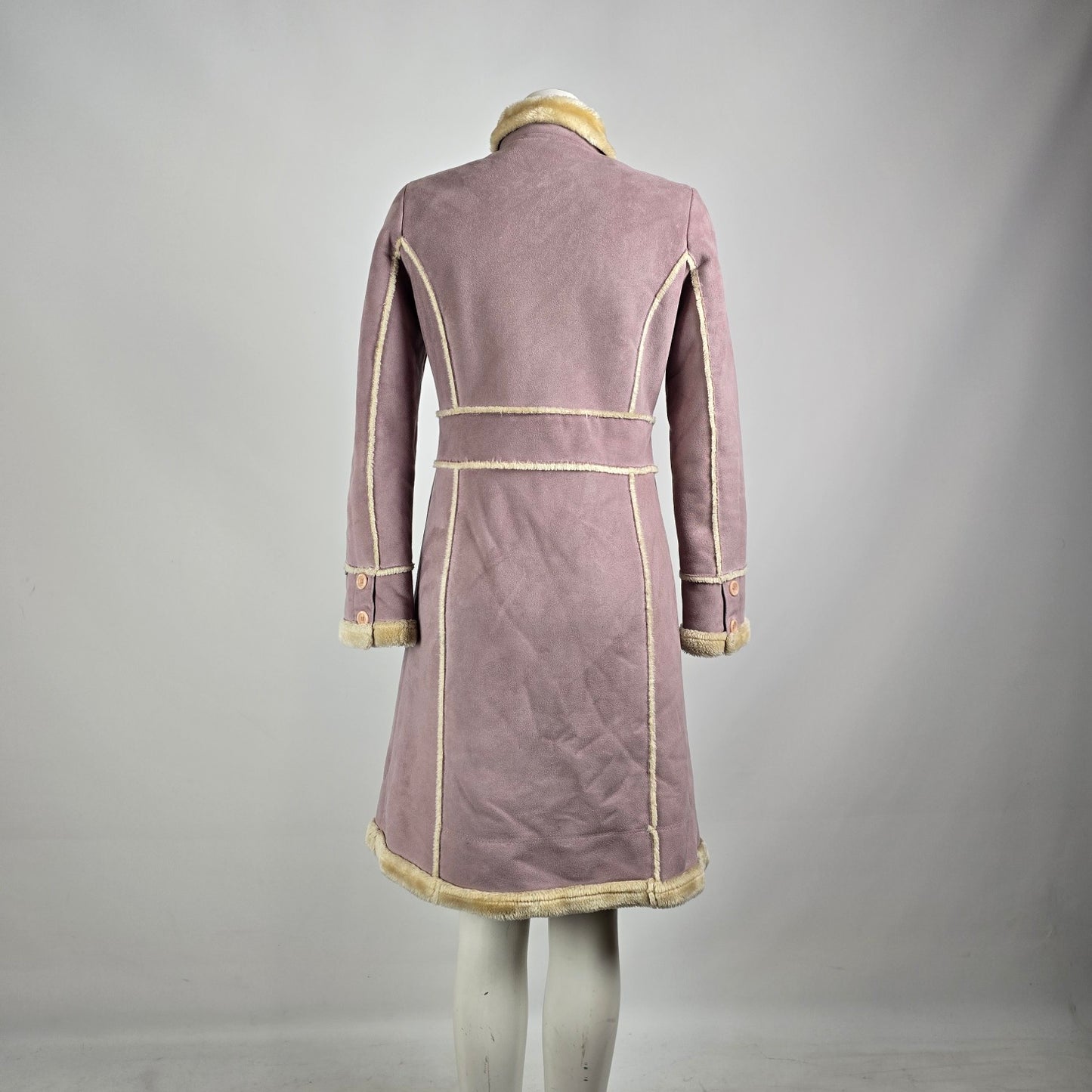 Vintage Knock the Mandoo Pink Faux Shearling Coat Size S