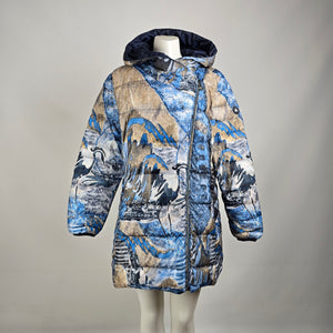 Simply Art by Dolcezza Papers Long Puffer Jacket Size XL