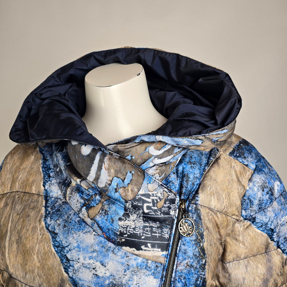Simply Art by Dolcezza Papers Long Puffer Jacket Size XL