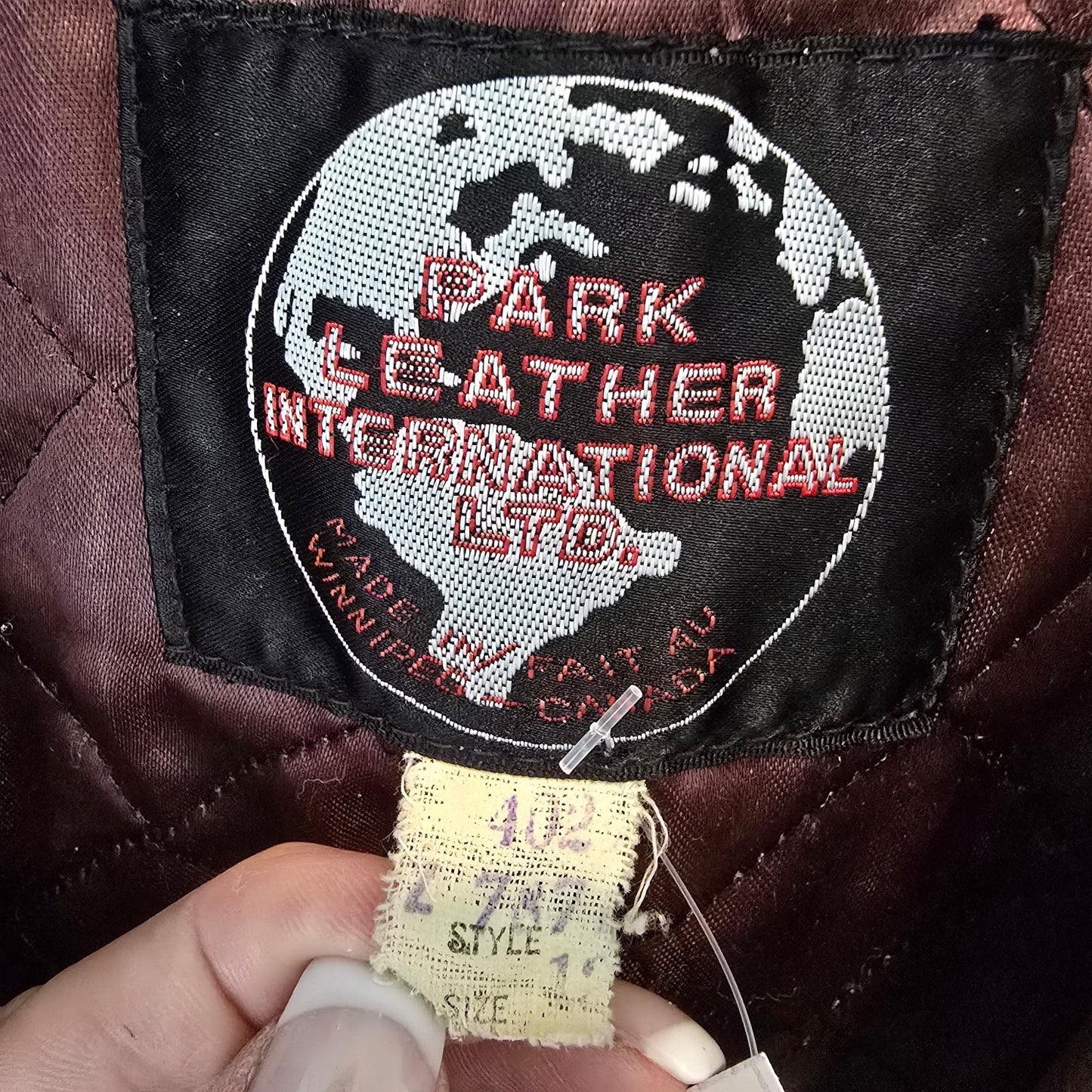 Vintage Park Leather 70s Brown Button Up Lined Leather Jacket Size S/M