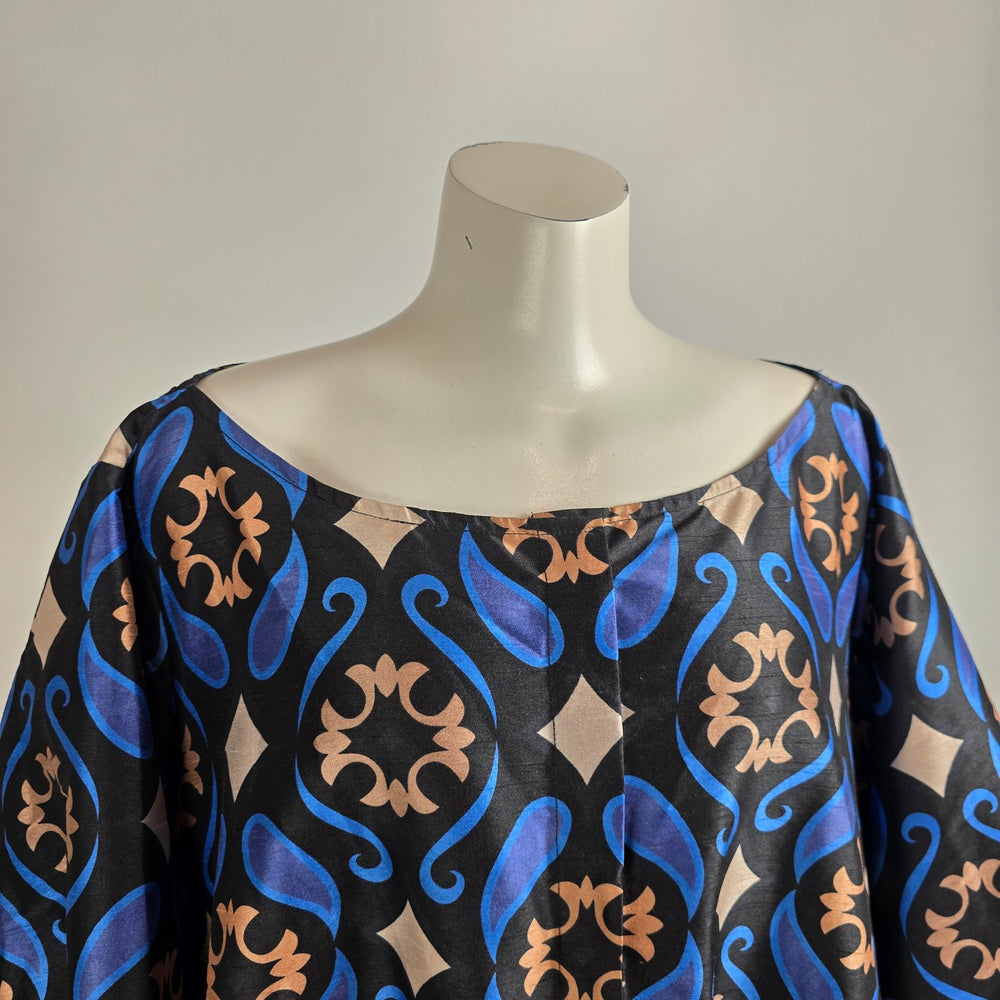 Wayward Fancies Blue Paisley A Line Button Front Dress Jacket Size XL/2X