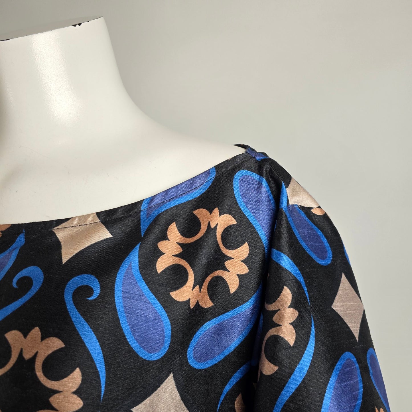 Wayward Fancies Blue Paisley A Line Button Front Dress Jacket Size XL/2X